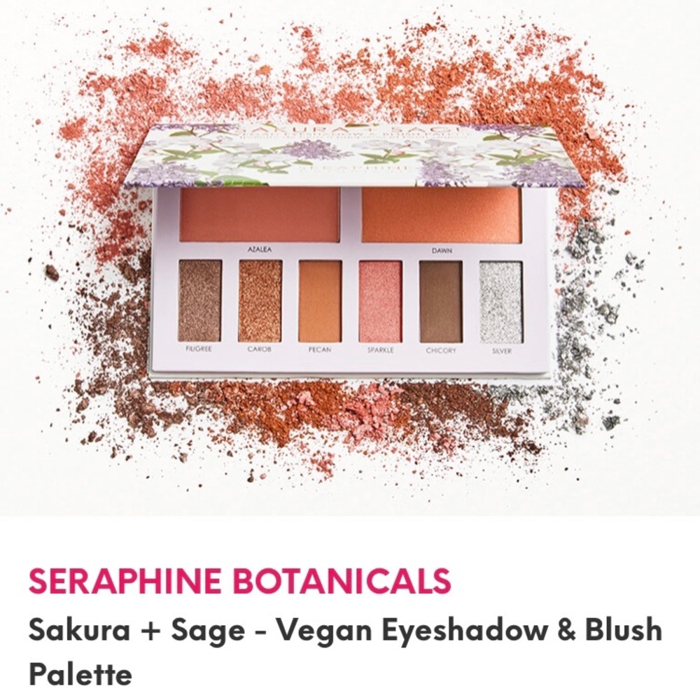 Seraphine Botanicals Vegan eye & blush palette.